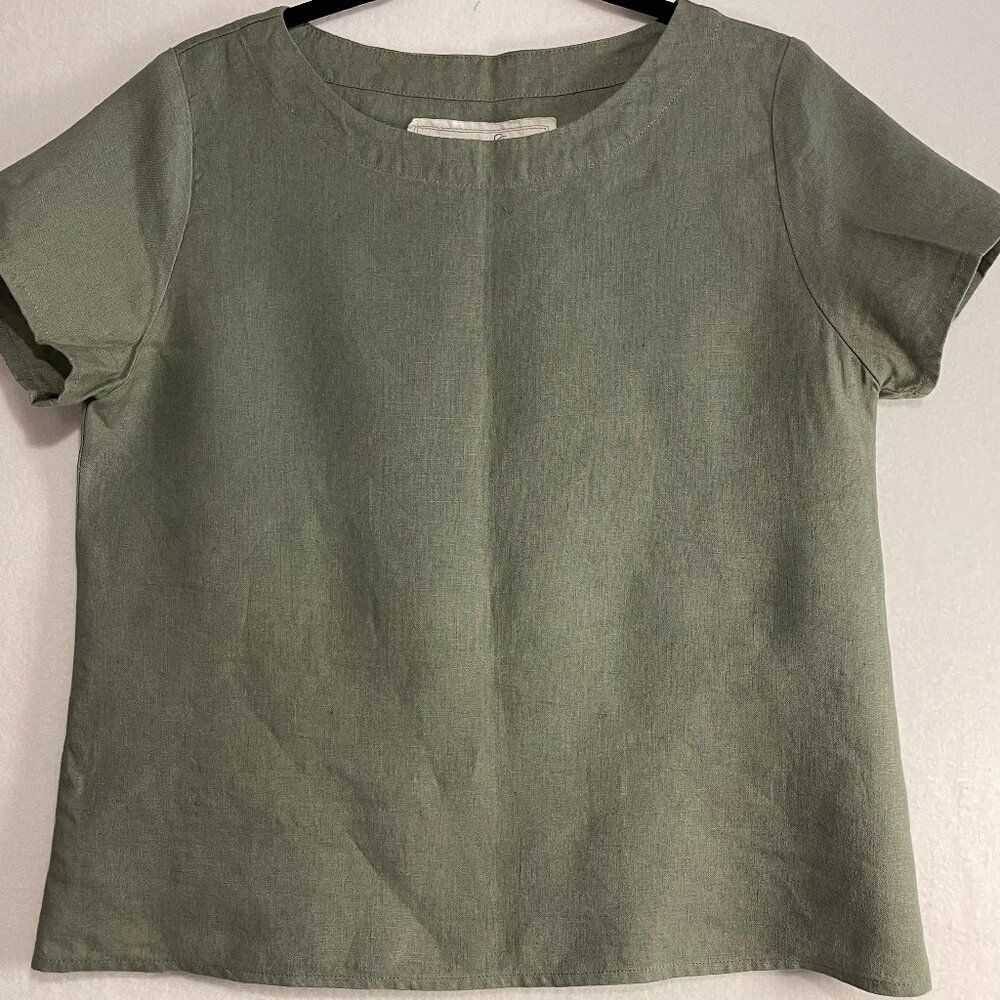 notPERFECTLINEN Hamburg Top Sage Green Medium NPL